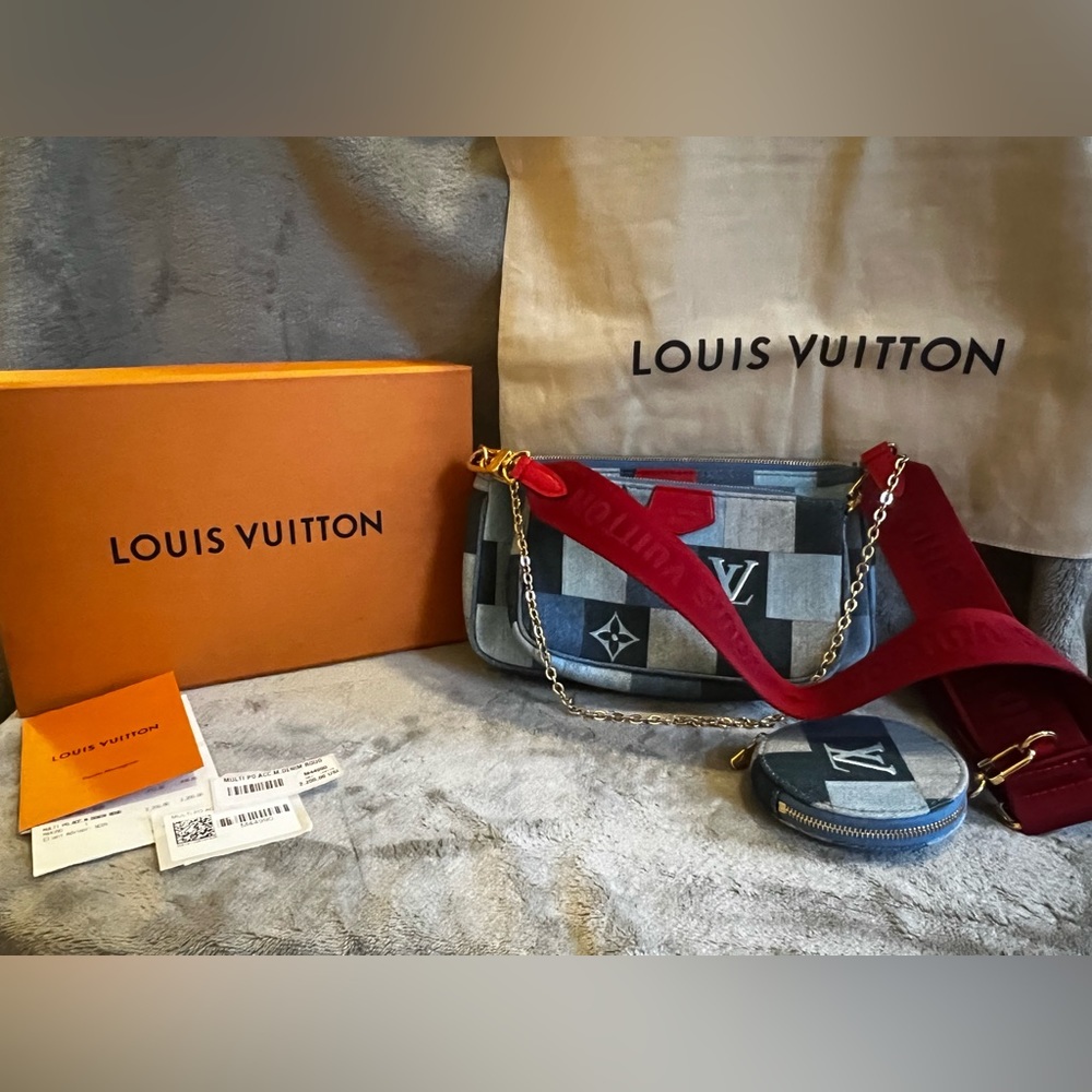 Authentic Louis Vuitton Multi PO ACC M Denim Roug - RARE - Limited